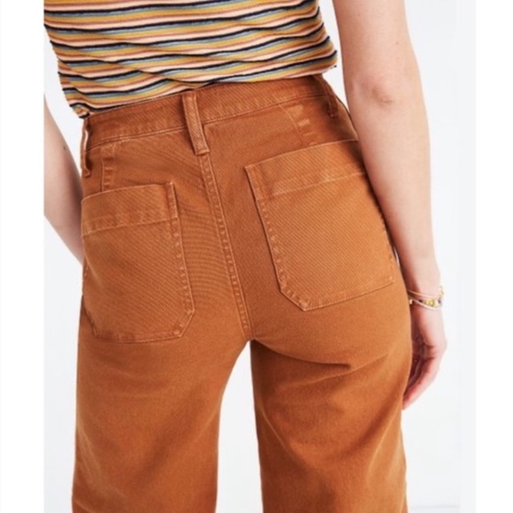 MADEWELL Emmett wide leg crop pant rust 26 - Picture 3 of 6